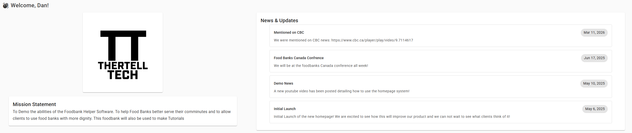 FoodBank Helper software in use at a food bank